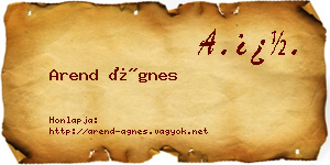 Arend Ágnes névjegykártya